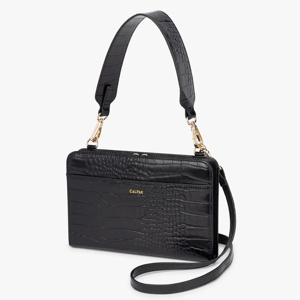 CALPAK Croc Wallet - Black